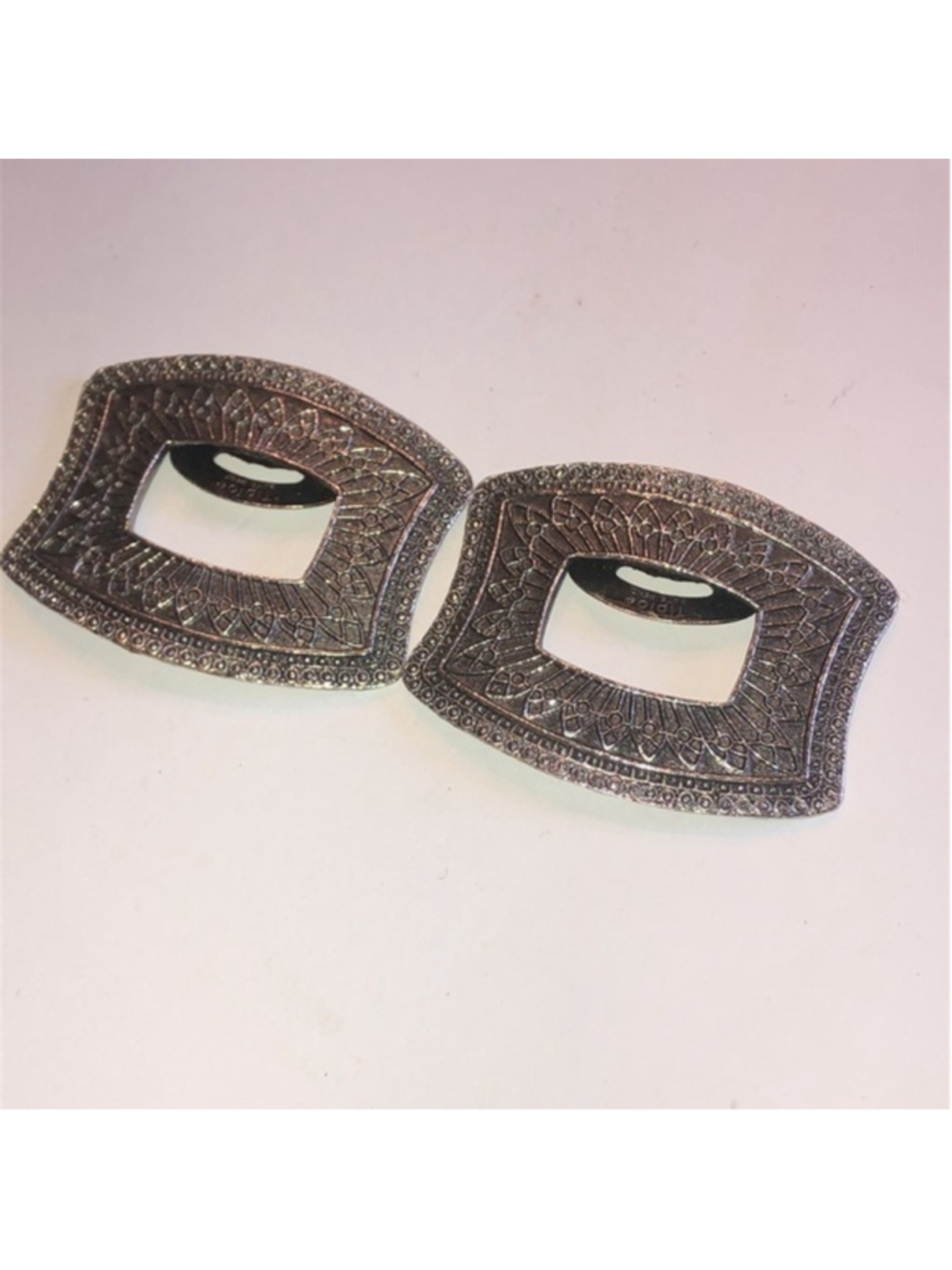 Tiptoe Vintage Silver Tone Rectangular Shape Shoe Clips